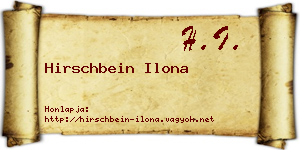 Hirschbein Ilona névjegykártya
